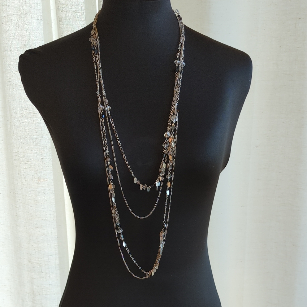 Elegant Multi-Layer Silver Necklace
